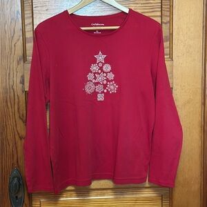 Croft and Barrow Red classic Long sleeve Tee XL
